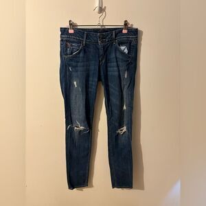 Hudson Jeans Dark Blue Distressed Skinny Jeans